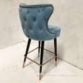 Solid wood legs leather high counter bar stool